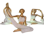 Graceful Yoga Lady Idol Set of 3 White - Inspire Serenity and Balance