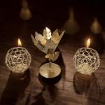 Tealight Small and Flower Combo Metal Stand Set of 3 – Stylish Combo for Elegant Home Decor