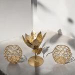 Tealight Small and Flower Combo Metal Stand Set of 3 – Stylish Combo for Elegant Home Decor