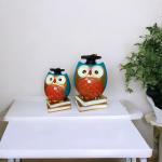 Degree Owl Set of 2 Idols - Symbol of Wisdom & Knowledge for Home, Office, or Study Decor
