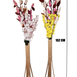 Handmade Flowers with Bamboo Vase set of 2 – Elegant Home Decor for Every Space