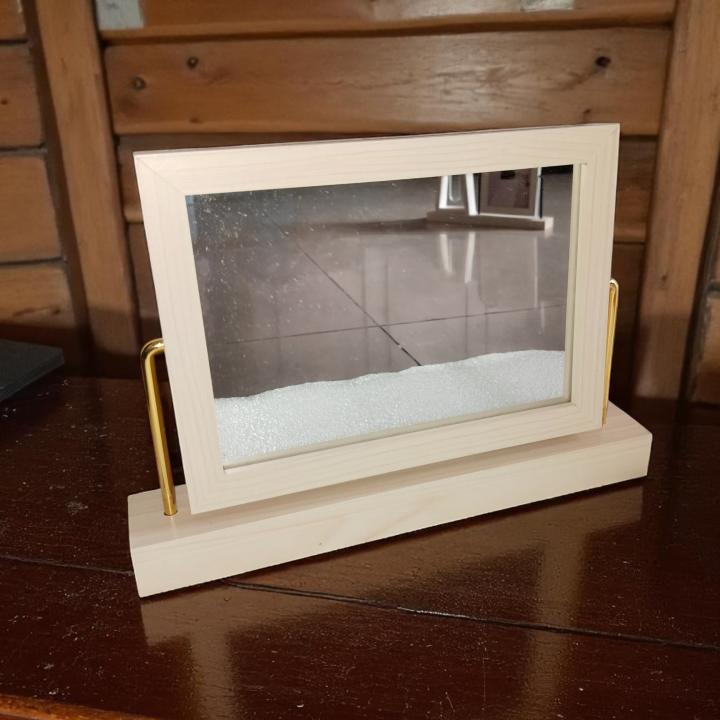 360° Dual-Sided Wooden Photo Frame – One Side with Mirror for Elegant Utility