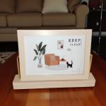 360° Dual-Sided Wooden Photo Frame – One Side with Mirror for Elegant Utility