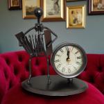 Elegant Decorative Musical Metal Stand with Clock - Timeless Home Decor