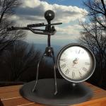 Elegant Decorative Musical Metal Stand with Clock - Timeless Home Decor