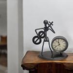 Elegant Decorative Musical Metal Stand with Clock - Timeless Home Decor
