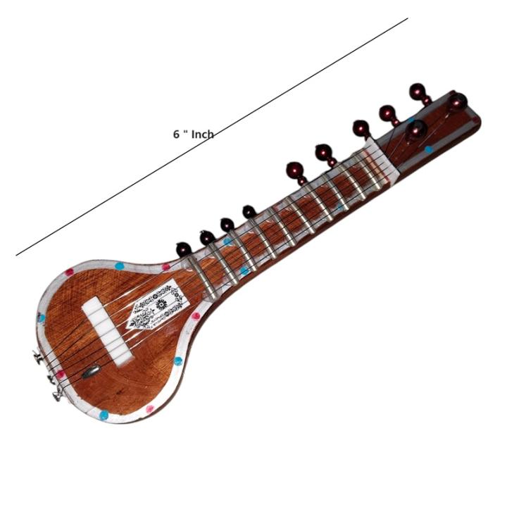 Miniature Sitar Musical Instrument – Handcrafted Decor for Classical Music Enthusiasts