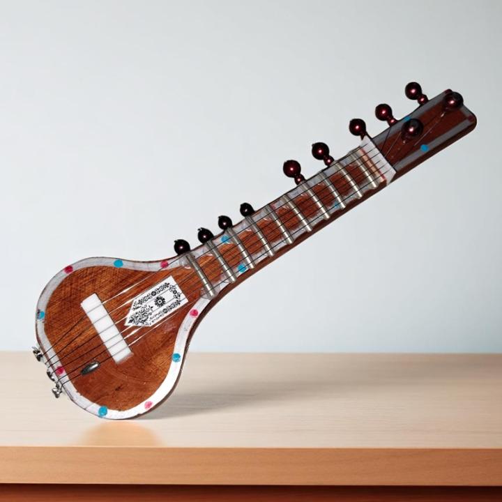 Miniature Sitar Musical Instrument – Handcrafted Decor for Classical Music Enthusiasts