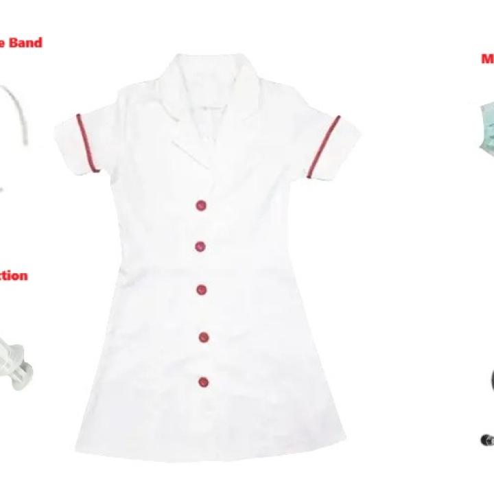 Kids Nurse Costume with Stethoscope, Syringe, Mask, and Nurse Headband – 4-Piece Role-Play Set for Aspiring Nurses!