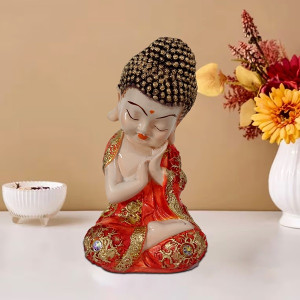 Adorable Baby Red Buddha Idol - Invite Serenity into Your Home