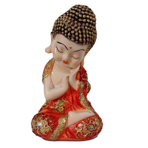 Adorable Baby Red Buddha Idol - Invite Serenity into Your Home