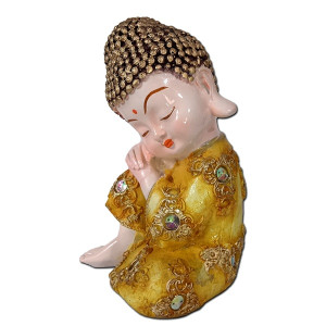 Adorable Baby Yellow Buddha Idol - Invite Serenity into Your Home