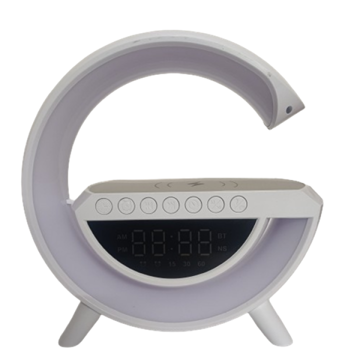 G Shape Bluetooth Speaker with Wireless Charging, FM Radio, AM Radio, and Multi-Color LED Lights - Your Ultimate Entertainment Hub