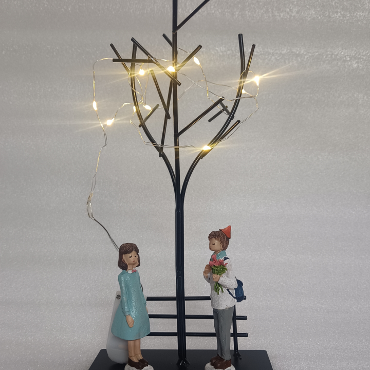 Romantic Couple with Tree and Light - Elegant Home Decor for a Cozy Atmosphere