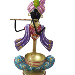 Elegant Metal Art Tealight Shree Krishna Stand - Illuminate Your Space with Divine Grace