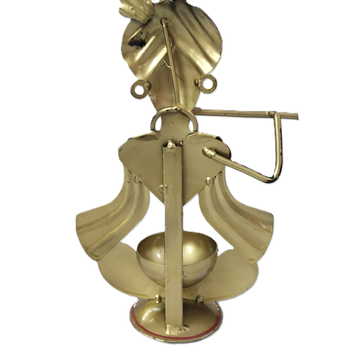 Elegant Metal Art Tealight Shree Krishna Stand - Illuminate Your Space with Divine Grace