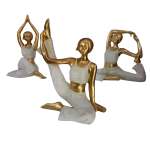 Graceful Yoga Lady Idol Set of 3 White - Inspire Serenity and Balance